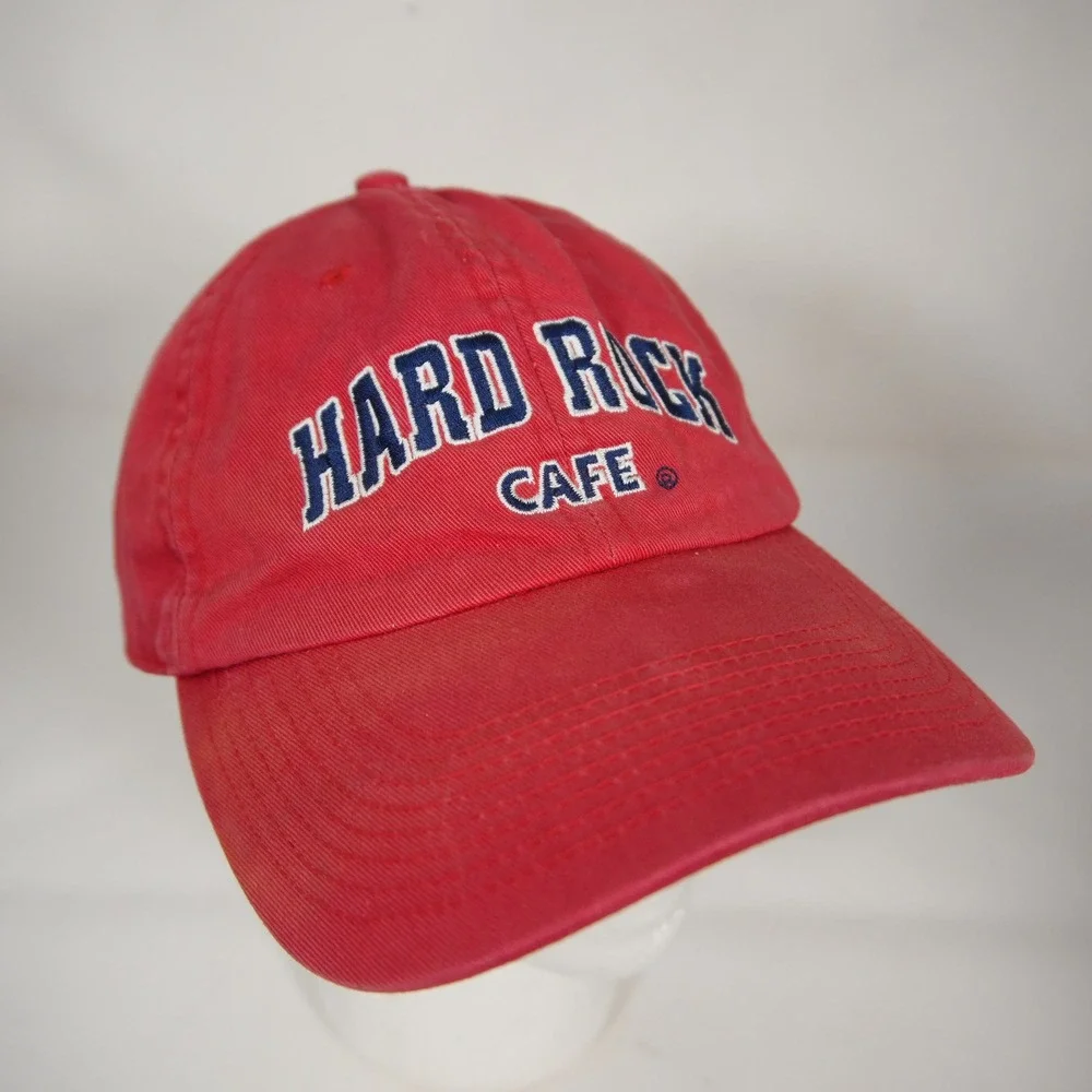 Vintage Hard Rock Cafe Maui Hawaii Baseball Dad Cap Men OSFM Red Embroidered Hat